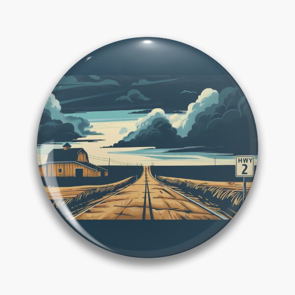 Item preview, Highway 2 Canada Prairie Road, HWY 2 Stormy Sky Art, Rural Farm Landscape designed and sold by meganohm.
