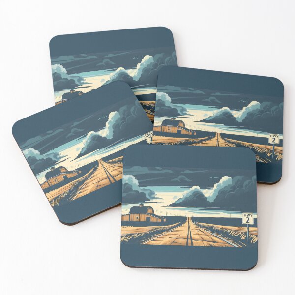 Item preview, Highway 2 Canada Prairie Road, HWY 2 Stormy Sky Art, Rural Farm Landscape designed and sold by meganohm.