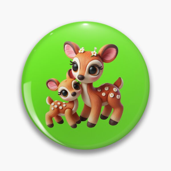 Item preview, “Clay Doe & Fawn – The Gentle Magic of the Forest” designed and sold by MK-WOOD.