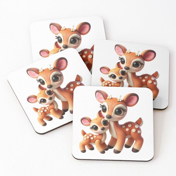 Item preview, “Clay Doe & Fawn – The Gentle Magic of the Forest” designed and sold by MK-WOOD.