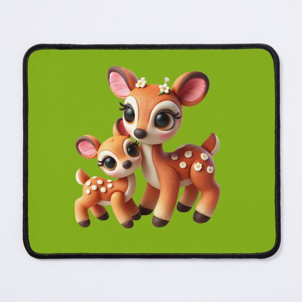 Item preview, “Clay Doe & Fawn – The Gentle Magic of the Forest” designed and sold by MK-WOOD.