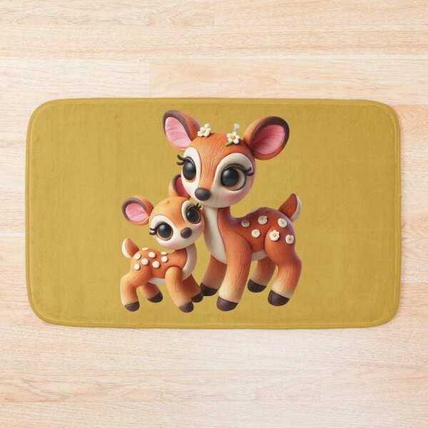 Item preview, “Clay Doe & Fawn – The Gentle Magic of the Forest” designed and sold by MK-WOOD.