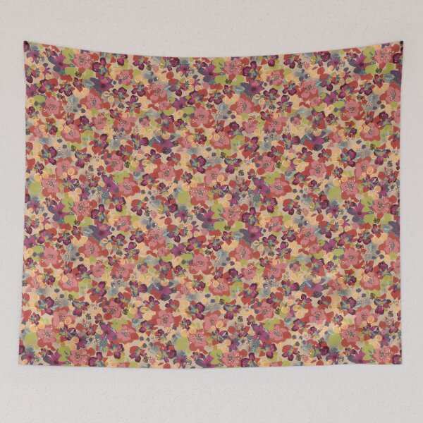 Item preview, Vibrant XOXO Floral on Cream- Hand Drawn Painterly Flowers and Doodles designed and sold by Kathryn-Designs.