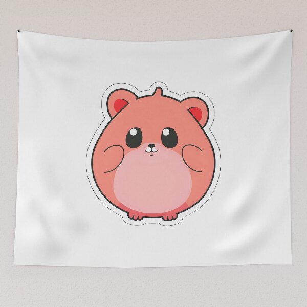 Item preview, Kawaii Pink Chubby Hamster – Cute Cartoon Animal designed and sold by OsasChild.