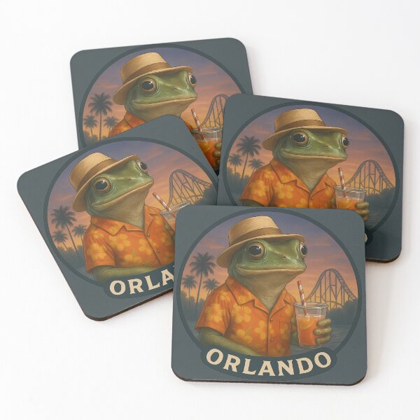 Item preview, Vacation frog in Orlando at sunset designed and sold by VisionsOfCities.