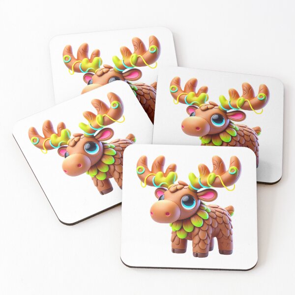 Item preview, “Neon Clay Moose – The Majestic Guardian of the Glowing Forest” designed and sold by MK-WOOD.