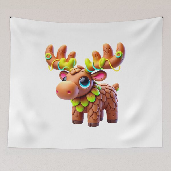 Item preview, “Neon Clay Moose – The Majestic Guardian of the Glowing Forest” designed and sold by MK-WOOD.