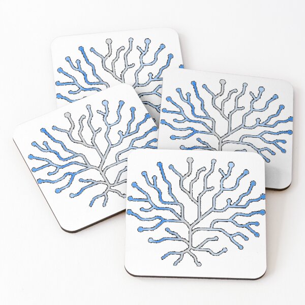 Item preview, Mycelium Hyphae in Blue and Silver designed and sold by CleverEnoughCo.