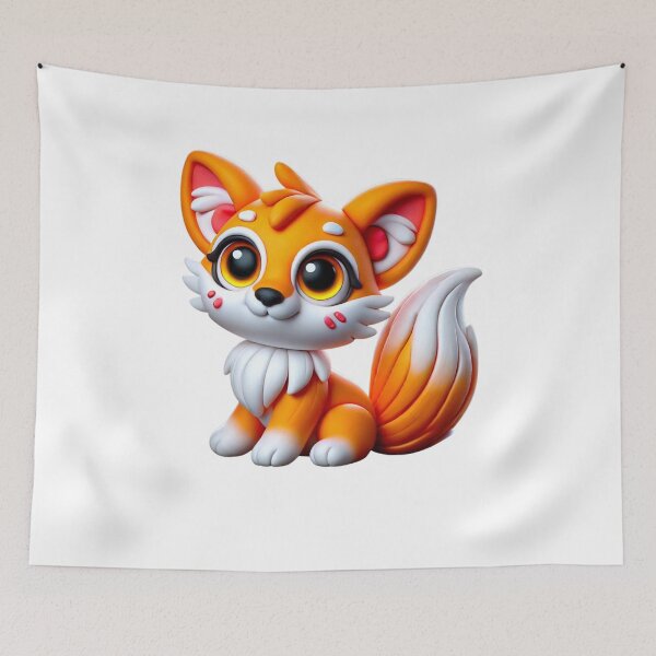 Item preview, “Neon Clay Fox – The Enchanted Flame of the Forest” designed and sold by MK-WOOD.