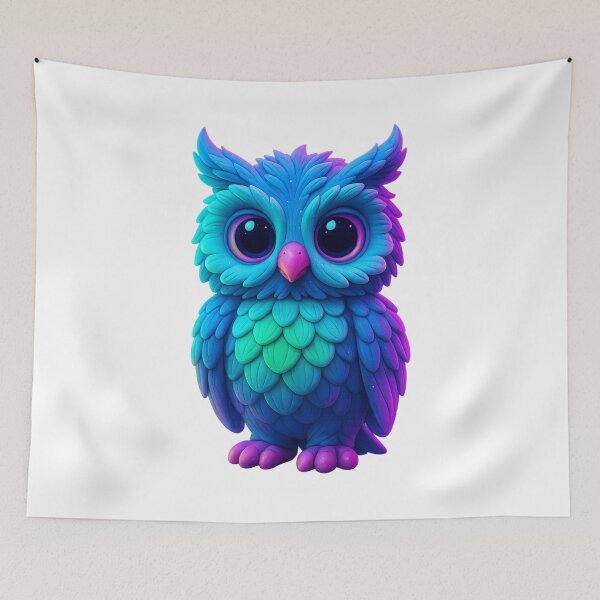 Item preview, “Neon Clay Owl – The Luminous Guardian of the Night” designed and sold by MK-WOOD.