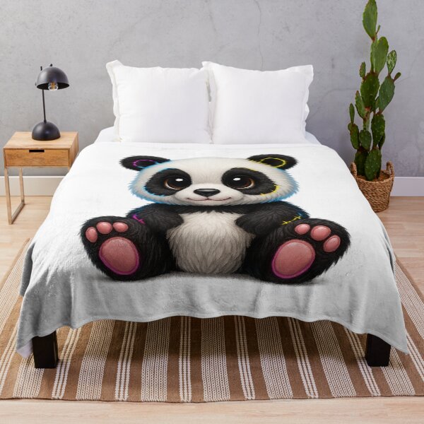 Item preview, "Electric Neon Panda – Rainbow Glow Plush Toy" designed and sold by MK-WOOD.