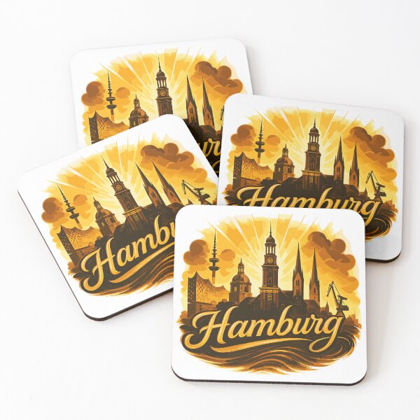 Item preview, Hamburg Gold City Silhouette Golden Gift designed and sold by Pineapple-Tree.