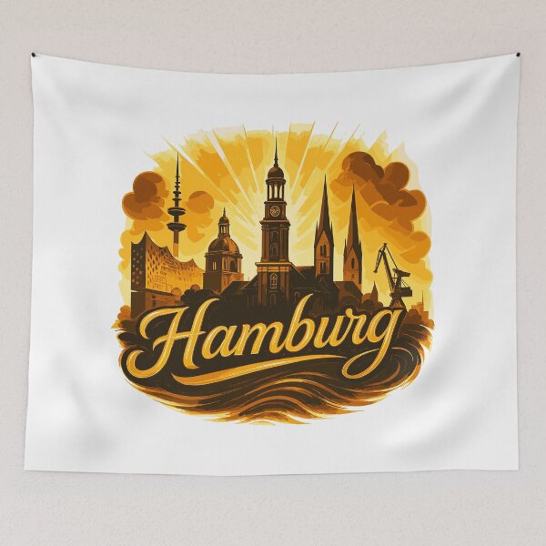 Item preview, Hamburg Gold City Silhouette Golden Gift designed and sold by Pineapple-Tree.