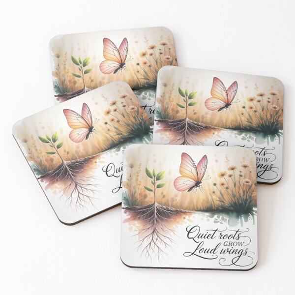Item preview, Quiet Roots, Loud Wings – Butterfly Growth Sticker designed and sold by MoodtypeS25.
