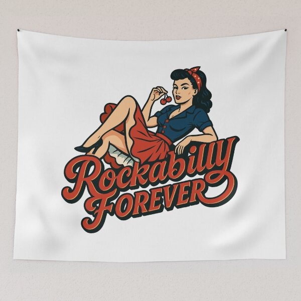 Item preview, Rockabilly forever cherries woman 50s gift designed and sold by Pineapple-Tree.