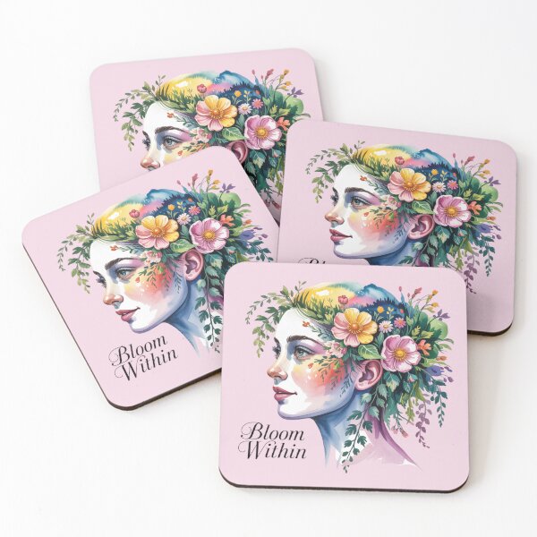 Item preview, Bloom Within Botanical Portrait Watercolor Illustration designed and sold by NewAspect.