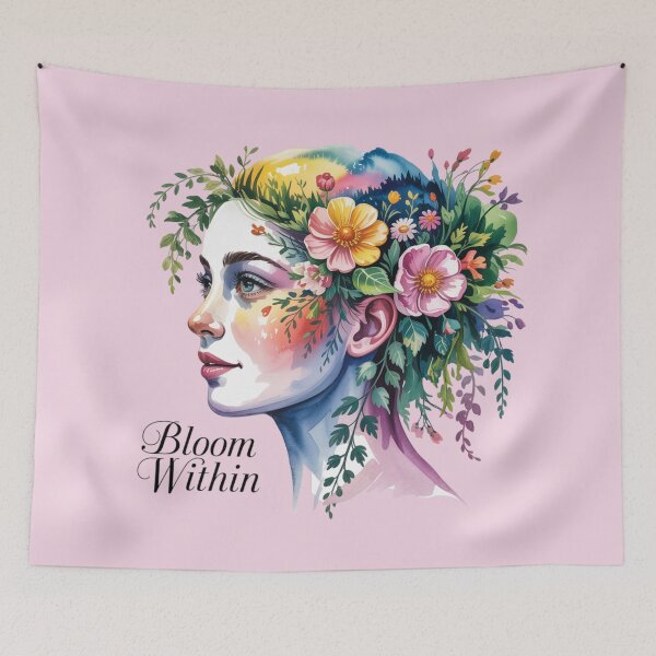 Item preview, Bloom Within Botanical Portrait Watercolor Illustration designed and sold by NewAspect.