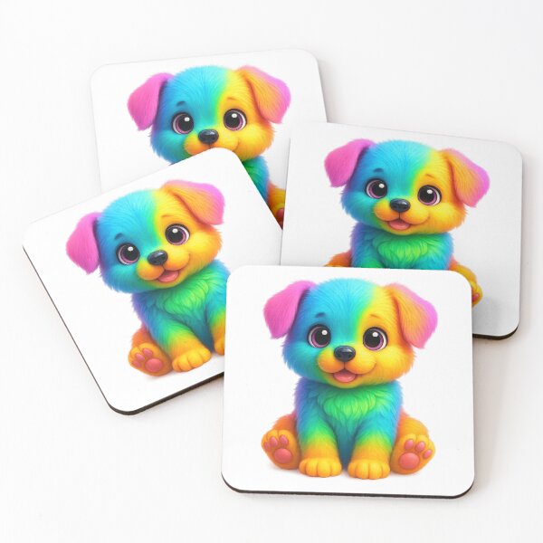 Artikelvorschau, Neon Puppy 3D – Süßer flauschiger Plüschhund mit großen Augen entworfen und verkauft von MK-WOOD.