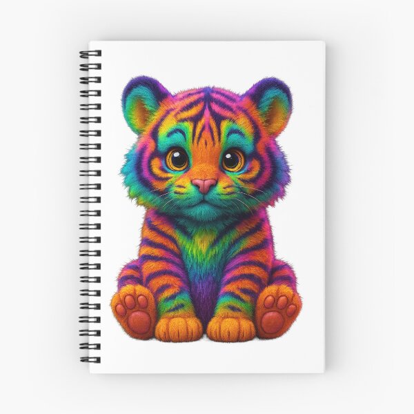 Item preview, Neon Tiger 3D – Cute Colorful Plush Cub with Big Eyes designed and sold by MK-WOOD.