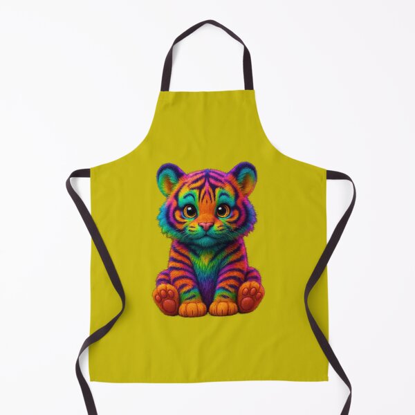Item preview, Neon Tiger 3D – Cute Colorful Plush Cub with Big Eyes designed and sold by MK-WOOD.