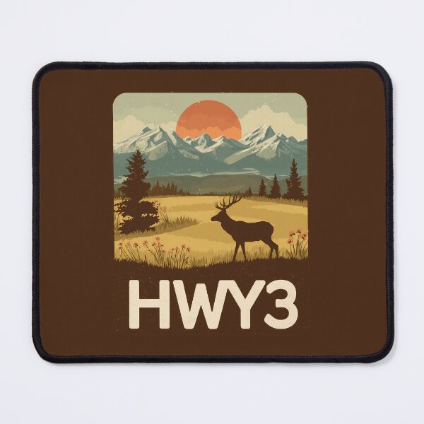 Item preview, Highway 3 Canada Landscape, HWY 3 Elk and Prairie Art, Sunset Road Trip Design designed and sold by meganohm.