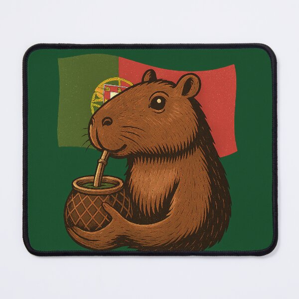 Item preview, Cute Capybara Drinking Yerba Mate – Portugal Flag Edition designed and sold by flamini.