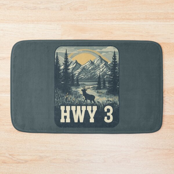 Item preview, HWY 3 Canada Vintage Mountain, Highway 3 Wilderness Elk Art, Canadian Rockies Scenic designed and sold by meganohm.