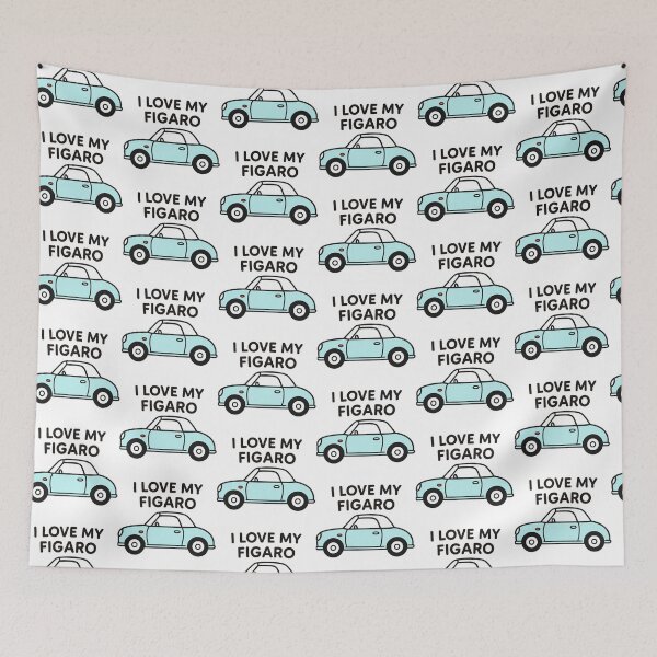 Item preview, I Love My Figaro – Blue Retro Nissan Figaro Car designed and sold by Woop Woop .