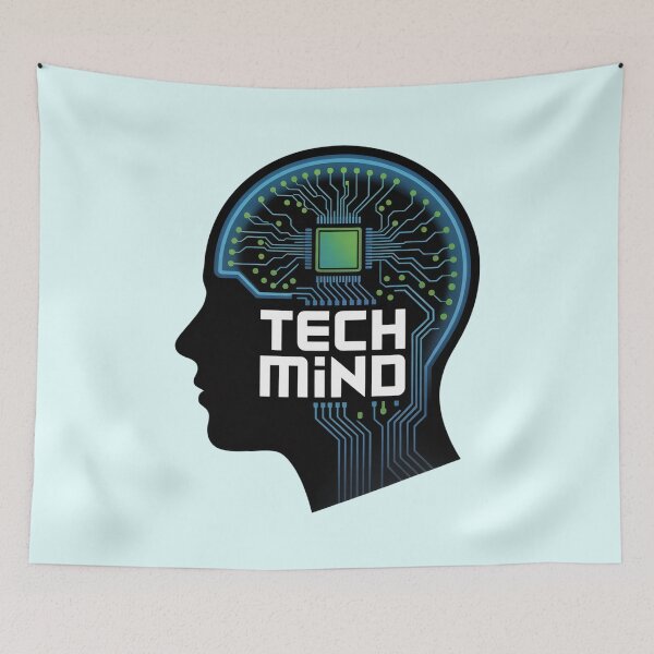 Item preview, TechMind Circuit Brain Head Silhouette Futuristic Design designed and sold by NewAspect.