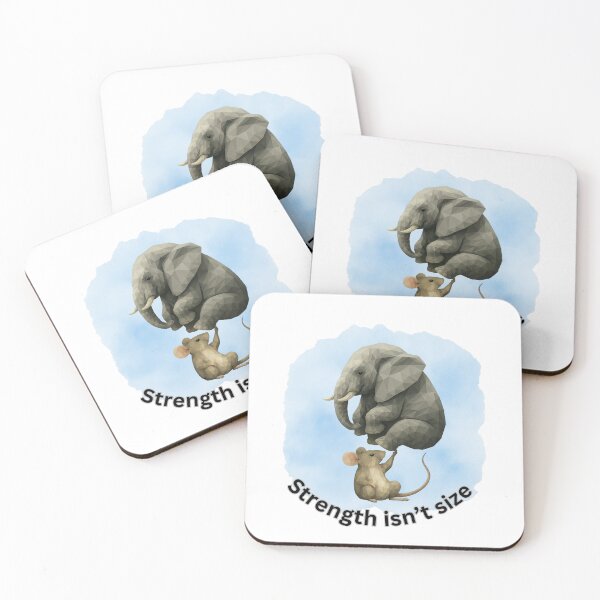 Item preview, Strength Beyond Size – Surreal Geometric Mouse and Elephant designed and sold by GeoWild Designs.