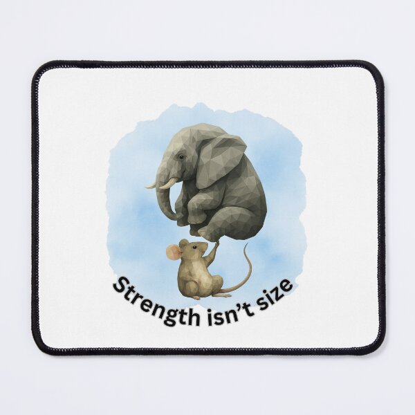 Item preview, Strength Beyond Size – Surreal Geometric Mouse and Elephant designed and sold by GeoWild Designs.