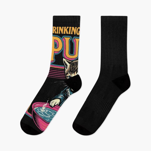 Item preview, Drinking Water is Punk - Funny Kitten & Health Design designed and sold by Vintagenaut Co..