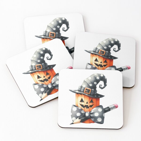 Item preview, Halloween pumpkin with a pencil face and a pencil designed and sold by JonysCreativeDesigns.