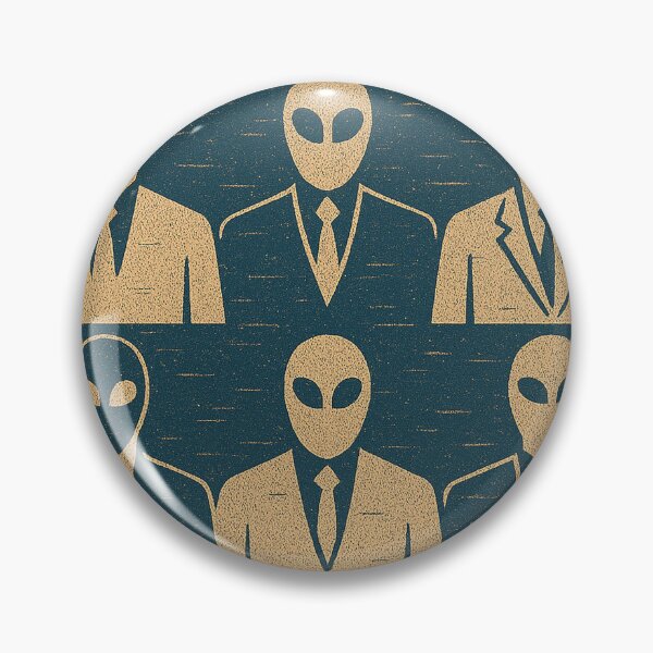 Item preview, Alien Businessmen Pattern in Retro Woodcut Style designed and sold by weirdfishes123.