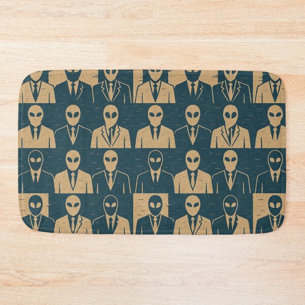 Item preview, Alien Businessmen Pattern in Retro Woodcut Style designed and sold by weirdfishes123.