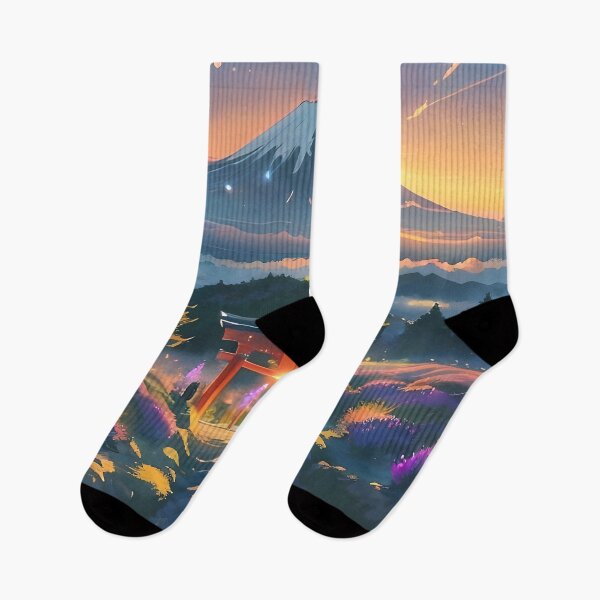 Item preview, Mount Fuji Sunset with Torii Gate | Japanese Fantasy Landscape Art designed and sold by ArtscapeProductions.