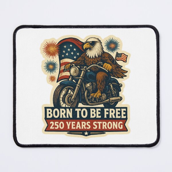 Item preview, 250th Anniversary of the USA - Eagle on a Motorcycle – Born to Be Free, 250 Years Strong designed and sold by Collins Design.