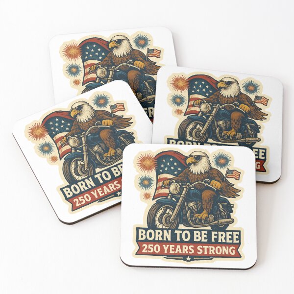 Item preview, 250th Anniversary of the USA - Eagle on a Motorcycle – Born to Be Free, 250 Years Strong designed and sold by Collins Design.