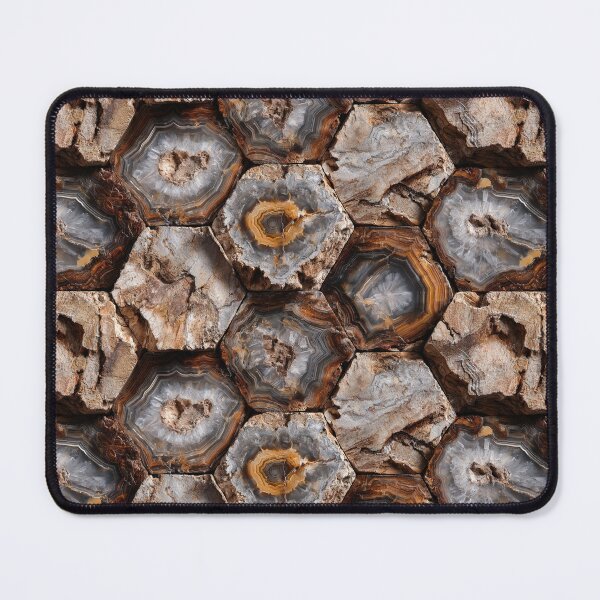 Item preview, petrified wood fossilized gemstone hexagons designed and sold by EarthenEmbers.