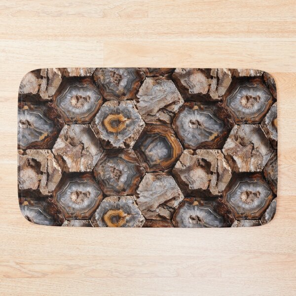 Item preview, petrified wood fossilized gemstone hexagons designed and sold by EarthenEmbers.