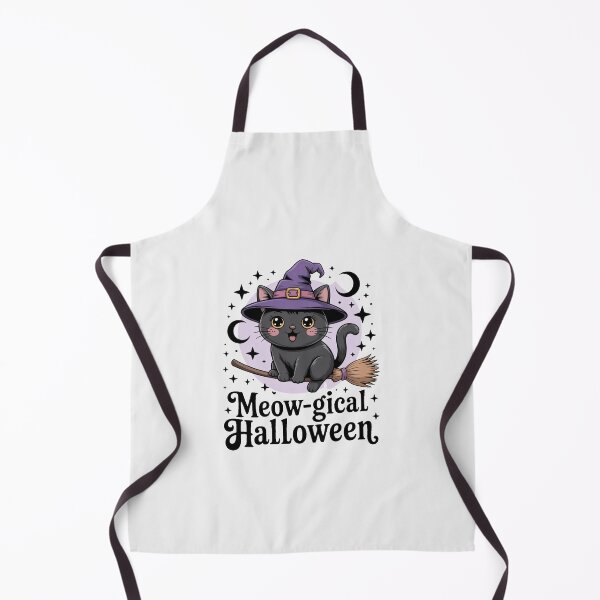 Item preview, Meowgical Halloween Witch Cat on Broomstick designed and sold by AmabelleAtelier.
