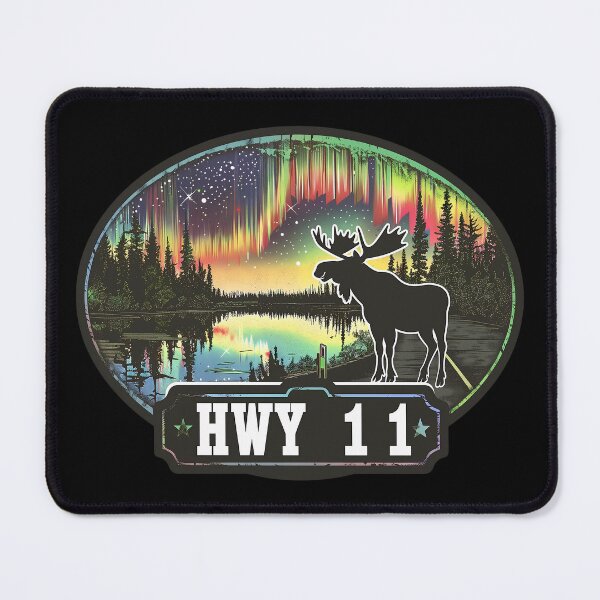 Item preview, HWY 11 Canada Aurora Moose, Highway 11 Northern Lights, Canada Night Sky Wilderness designed and sold by meganohm.