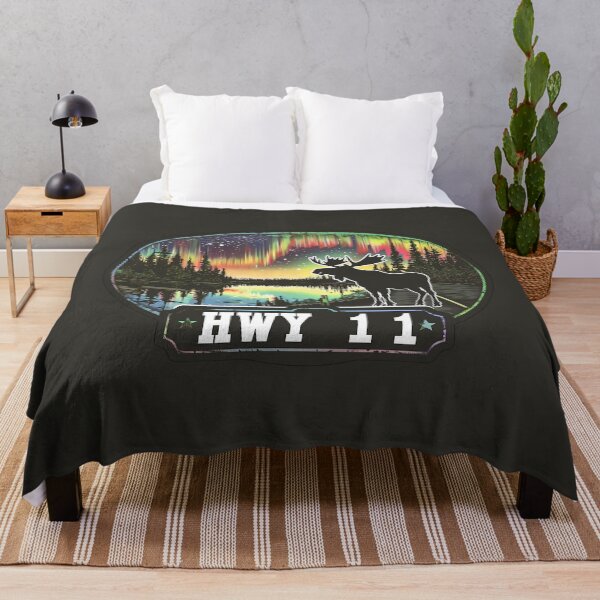 Item preview, HWY 11 Canada Aurora Moose, Highway 11 Northern Lights, Canada Night Sky Wilderness designed and sold by meganohm.