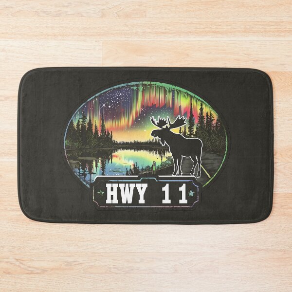 Item preview, HWY 11 Canada Aurora Moose, Highway 11 Northern Lights, Canada Night Sky Wilderness designed and sold by meganohm.