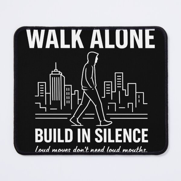 Item preview, WALK ALONE – Build in Silence | Motivational Minimalist Streetwear T-Shirt Design designed and sold by darkan1.