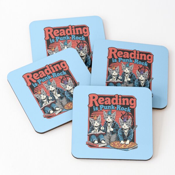 Item preview, Reading is Punk Rock - Funny Cat & Book Lover Design designed and sold by Vintagenaut Co..