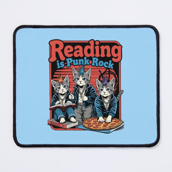 Item preview, Reading is Punk Rock - Funny Cat & Book Lover Design designed and sold by Vintagenaut Co..