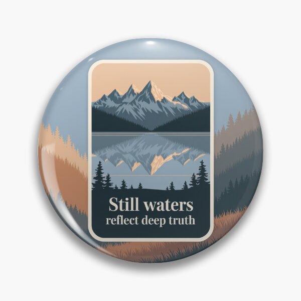 Item preview, Still Waters Reflect Deep Truth – Calm Landscape Sticker designed and sold by MoodtypeS25.