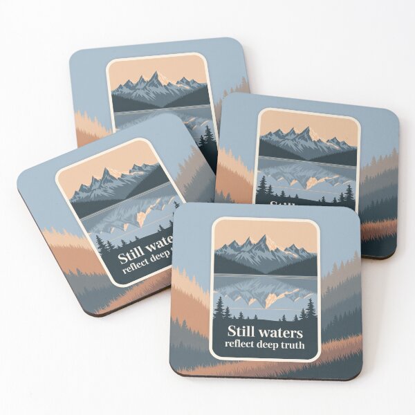 Item preview, Still Waters Reflect Deep Truth – Calm Landscape Sticker designed and sold by MoodtypeS25.