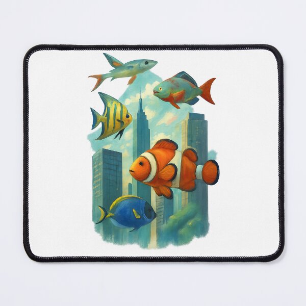 Item preview, City with Floating Fish designed and sold by FunnySignalStudio.